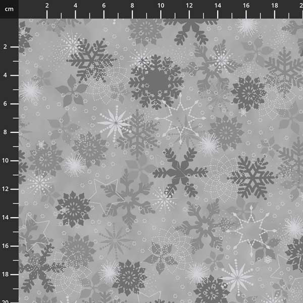 Christmas Is Near By Stof - Grey Snowflakes $23.96/m