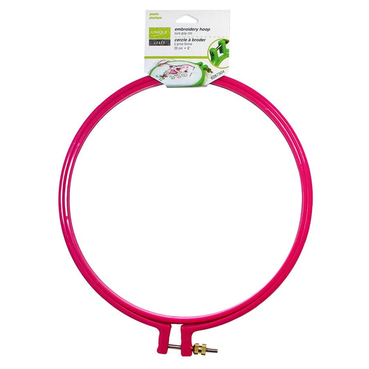 UNIQUE CRAFT Plastic Embroidery Hoop - 8″/20cm - Pink