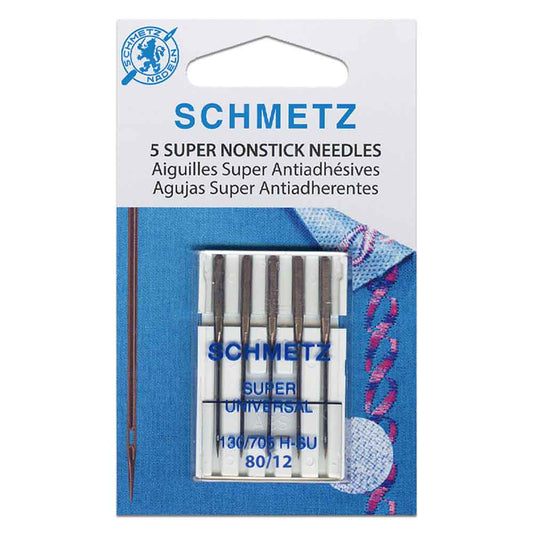 SCHMETZ #4502 Super NonStick Needles Carded - 80/12 - 5 count