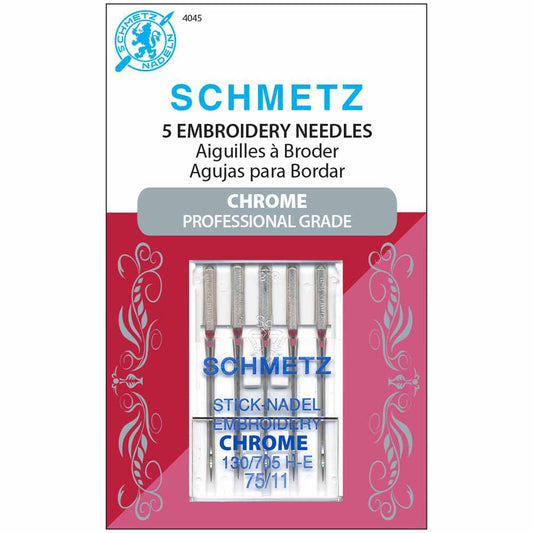 SCHMETZ #4045 Chrome Embroidery - 75/11 - 5 count