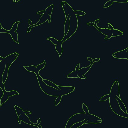 Ocean Glow Whales - Glow in the Dark $26.96/m