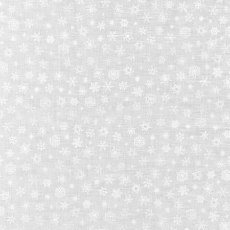 White on white print- Snowflakes ( mini madness white) 19698-1
