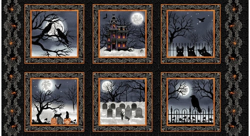 #12 Spooky night 2893 10.5" Spooky Night Blocks Panel $13.95