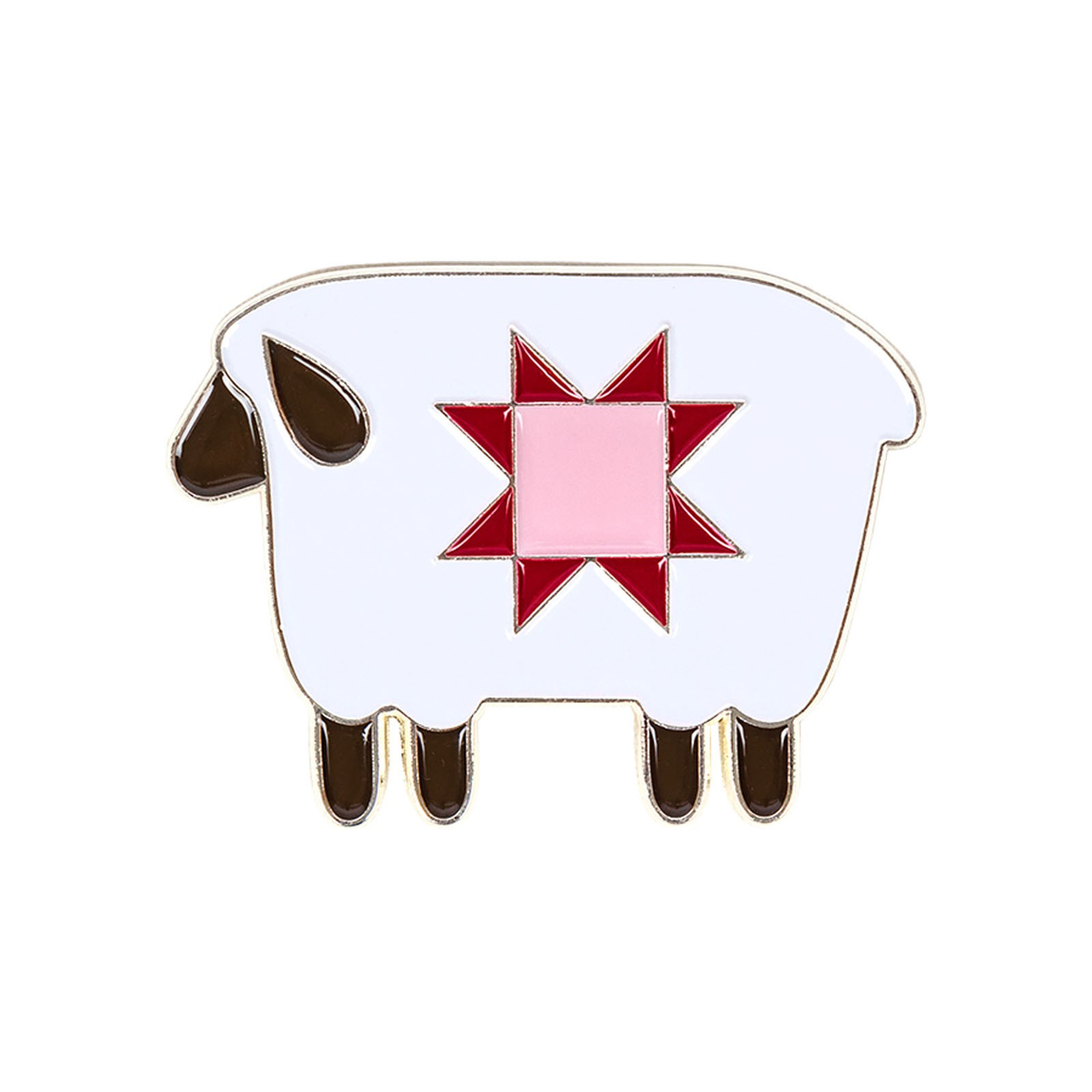 Prim Sheep Enamel Needle Minder