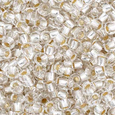 Czech Seed Bead 11/0 Crystal Silver Lined