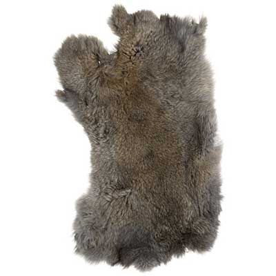 Rabbit Fur Skin- grey- aprox 15" x 15"