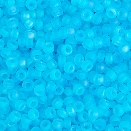 Miyuki Seed Bead 11/0 Aqua Transparent AB Matte.