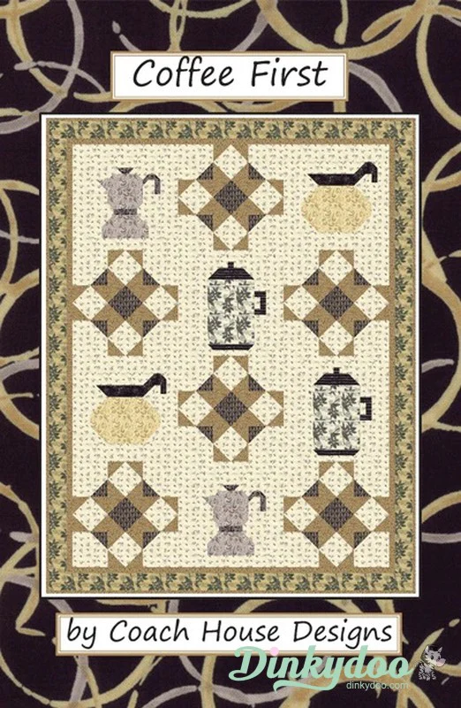 Coffee First 62" x 80" Quilt by Barbara Cherniwhan- Coach House Designs
