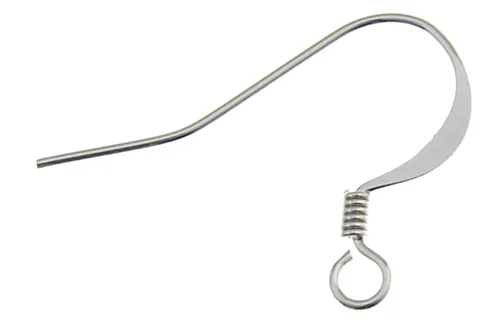 Fish Hook Earwire Slender 17mm Nickel Color LF/NF