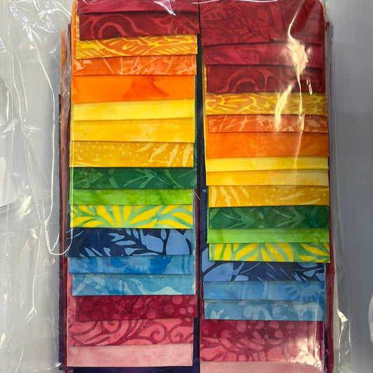 Jelly roll 42 @ 2.5" wide strips - Rainbow $58.95
