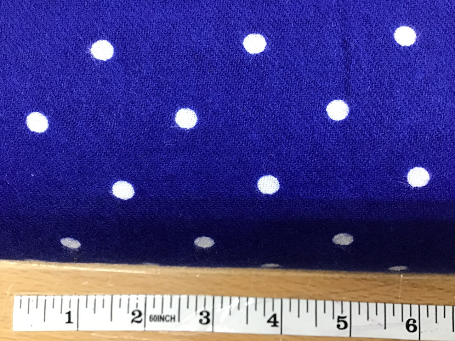 Flannel 2486-Royal Blue with white dots