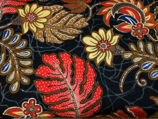 Asian Prints- Black with tropical flowers $12.96/m