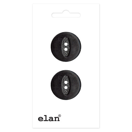 ELAN 2 Hole Button - 20mm (3⁄4″) - 2 count-black
