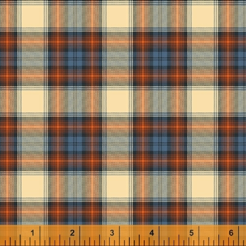 Flannel- Dads Plaids - #cream with orange and blue $25.96/m