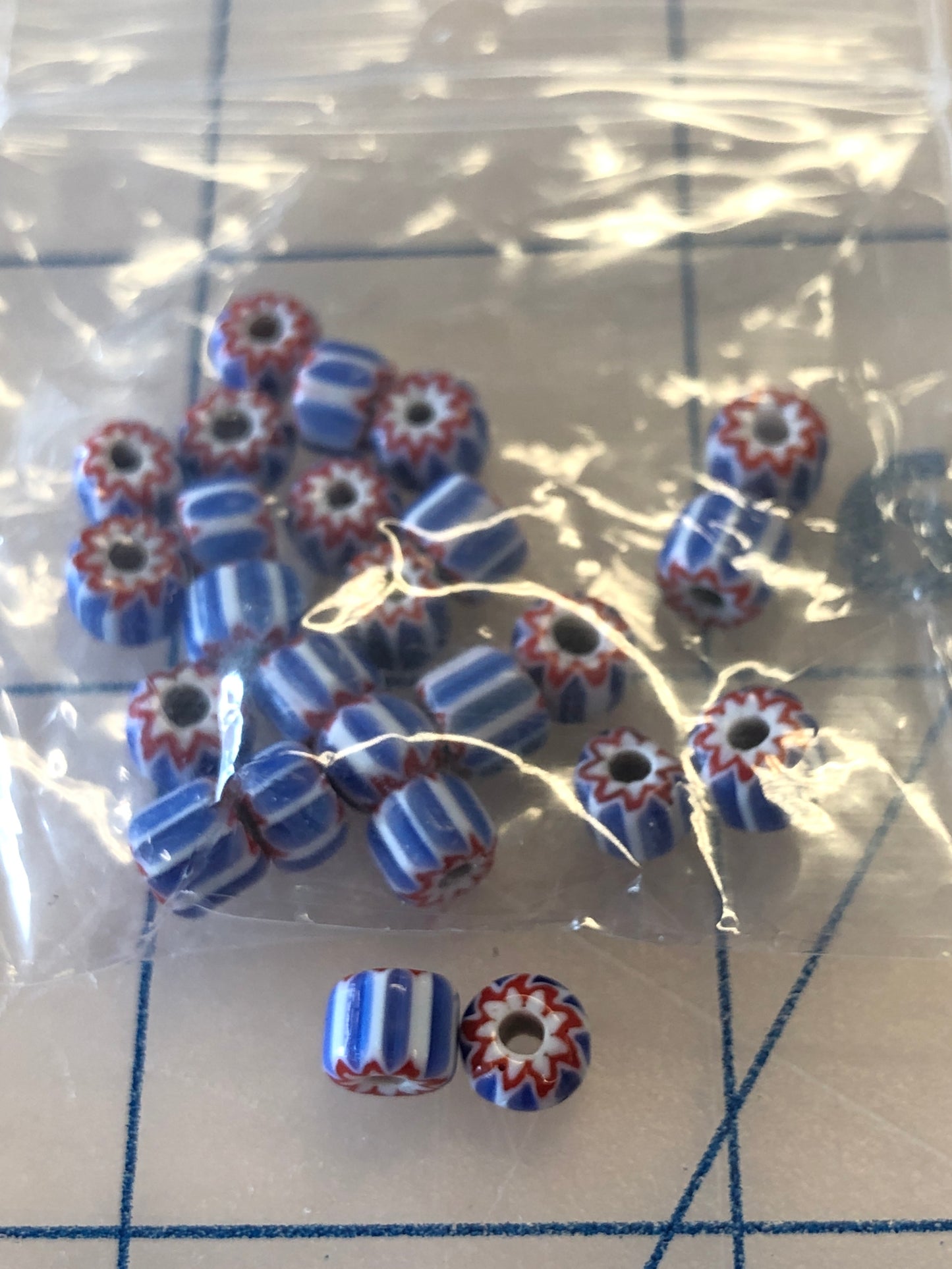 Chevron blue bead